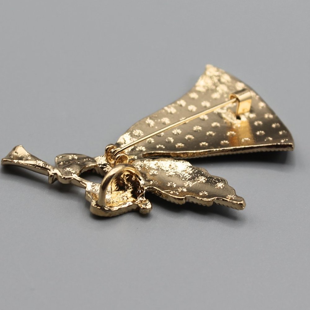 Angel Holidays Christmas pin brooch jewelry pendant necklace gold red green - Picture 11 of 12